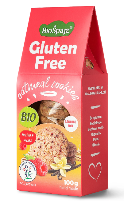 Ovseni keks sa malinom i vanilom, 100gr