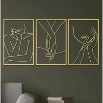 Minimalistička apstraktna zidna dekoracija od zlatnog metala