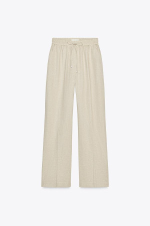 PANTALONE RAVNOG KROJA OD MEŠAVINE LANA