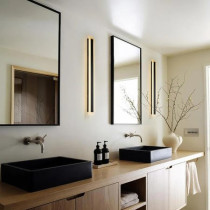 mirrea 32" Outdoor Porch Wall Lights Matte Black Modern LED