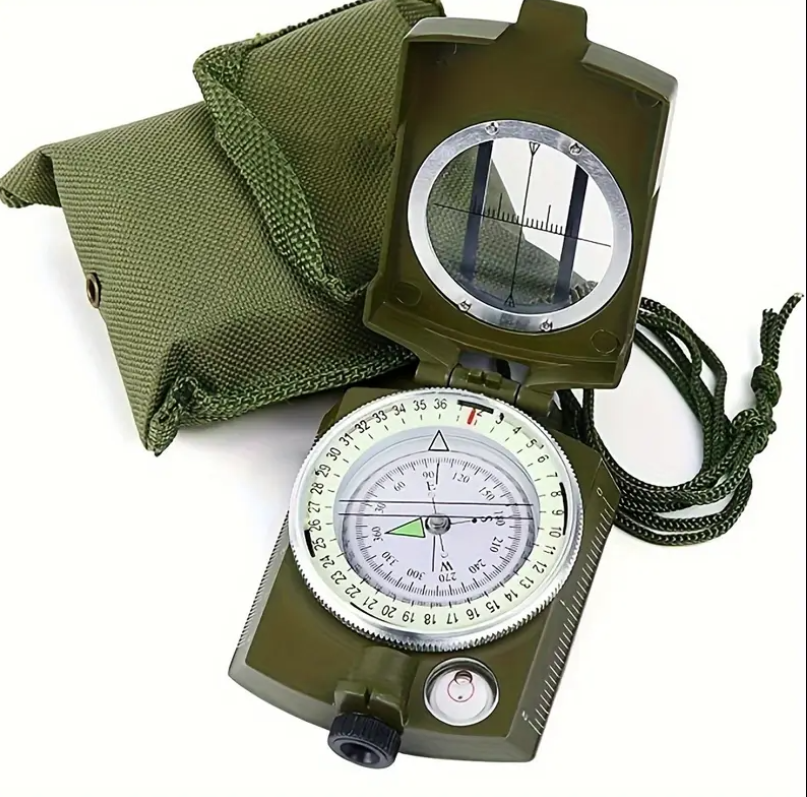 Vojni optički kompas torbicom – zeleni