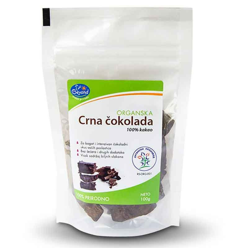 CRNA ČOKOLADA, ORGANSKA, 100% KAKAOA, 100g