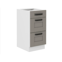 Luna 40D 3S BB kuhinjski element 3 fioke 40x50x82 cm beli/sivi