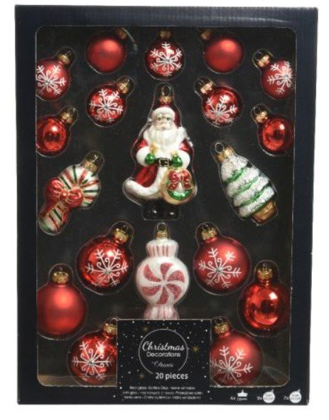 DECORIS Stakleni ukrasi za jelku 1/20