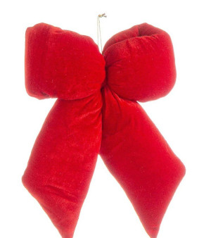 Ukras za jelku Linsey crvena mašna 48h cm