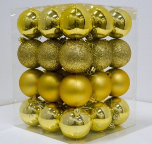 Novogodišnji set ukrasnih kuglica 34kom - Zlatni 