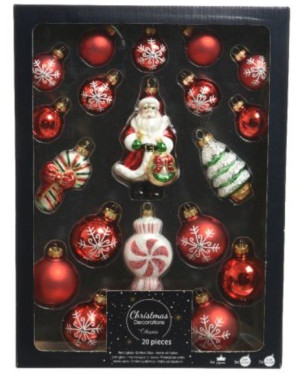 DECORIS Stakleni ukrasi za jelku 1/20