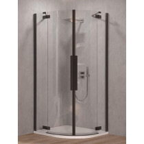 Tuš kabina Kolpa San Polaris crni ram R100x200cm providno staklo 8/6mm