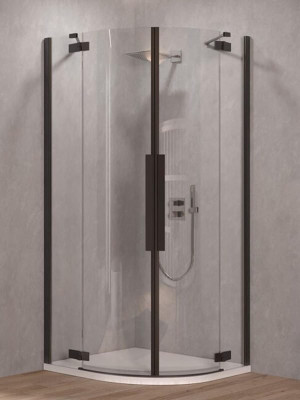 Tuš kabina Kolpa San Polaris crni ram R100x200cm providno staklo 8/6mm