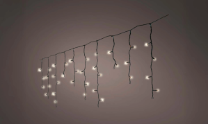 Lampice compact icicle 256led black/warm white 375x60cm