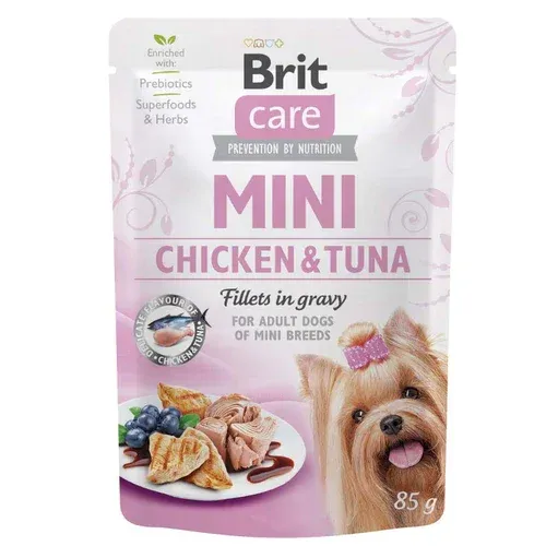 BRIT CARE- Mini kesica, fileti u sosu s piletinom i tunjevinom,85g