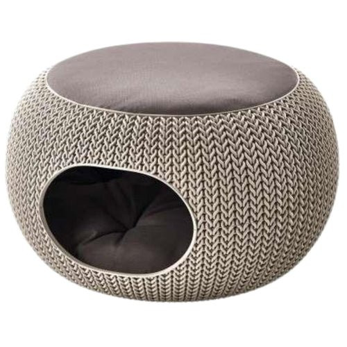 CURVER Krevet za kućne ljubimce sa dva jastuka Rattan Cozy, Bež, 57x57x33cm