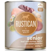 RUSTICAN Senior Govedina s ćuretinom, bakalarom i batatom, bez glutena