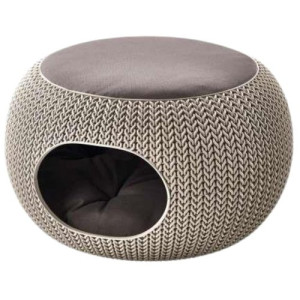 CURVER Krevet za kućne ljubimce sa dva jastuka Rattan Cozy, Bež, 57x57x33cm