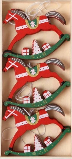 Viseći drveni ukras horse s/9