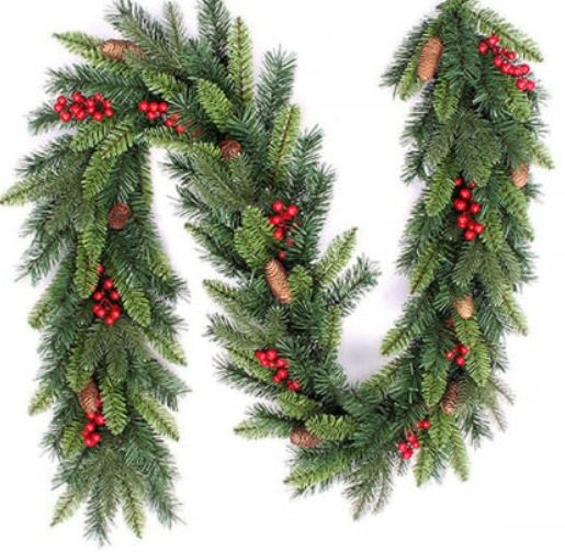 Novogodišnji ukras - Girlanda sa šišarkama i voćkicama za terasu