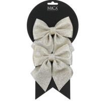 Dekorativna mašna set 2/1 champagne 12x13 cm