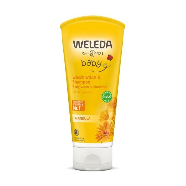 WELEDA baby Šampon i gel za tuširanje za bebe od nevena, 200 ml