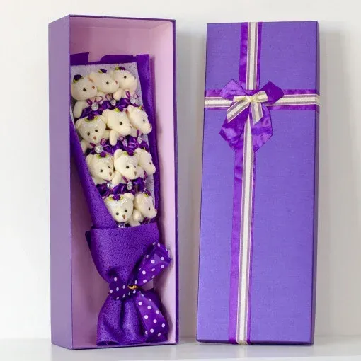 Teddy Bear Buket - Ljubičasti