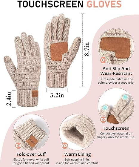 Ženske zimske rukavice sa touchscreen funkcijom