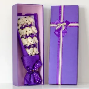 Teddy Bear Buket - Ljubičasti