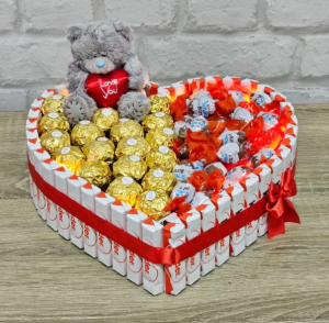 Heart Kinder Bear Box sivi meda