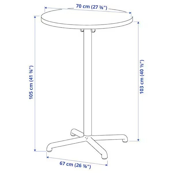 Plastični barski sto 105 cm x 70 cm
