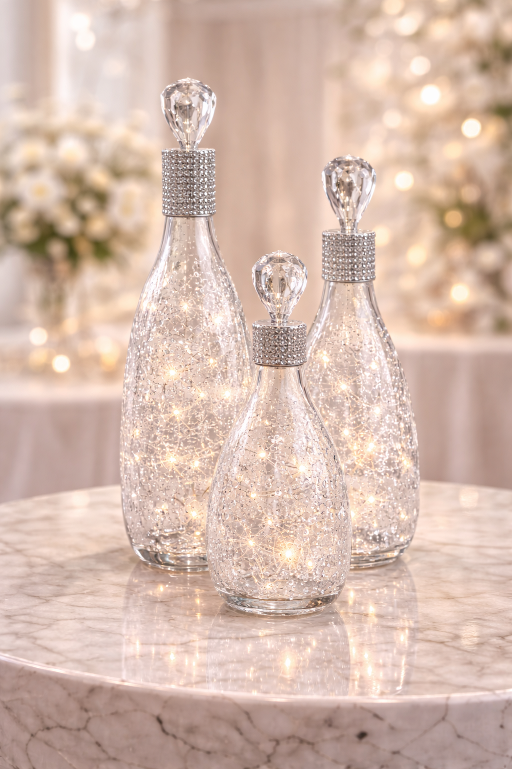 Svjetlucave staklene boce za ukras