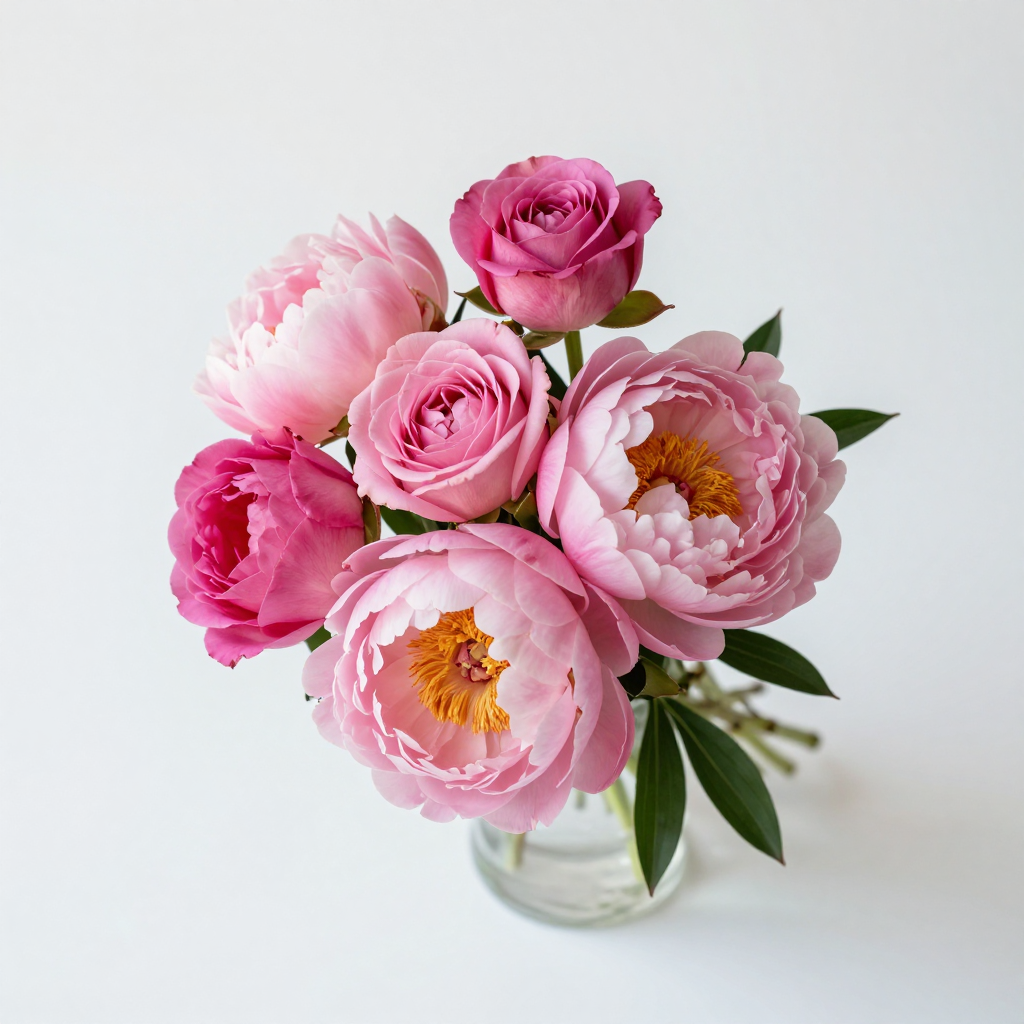 "Rosy Sunrise" Rose & Peony Engagement Arrangement