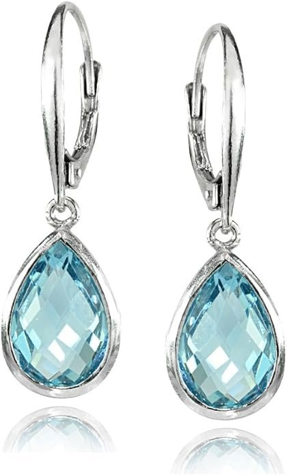Blue Topaz Teardrop Earrings