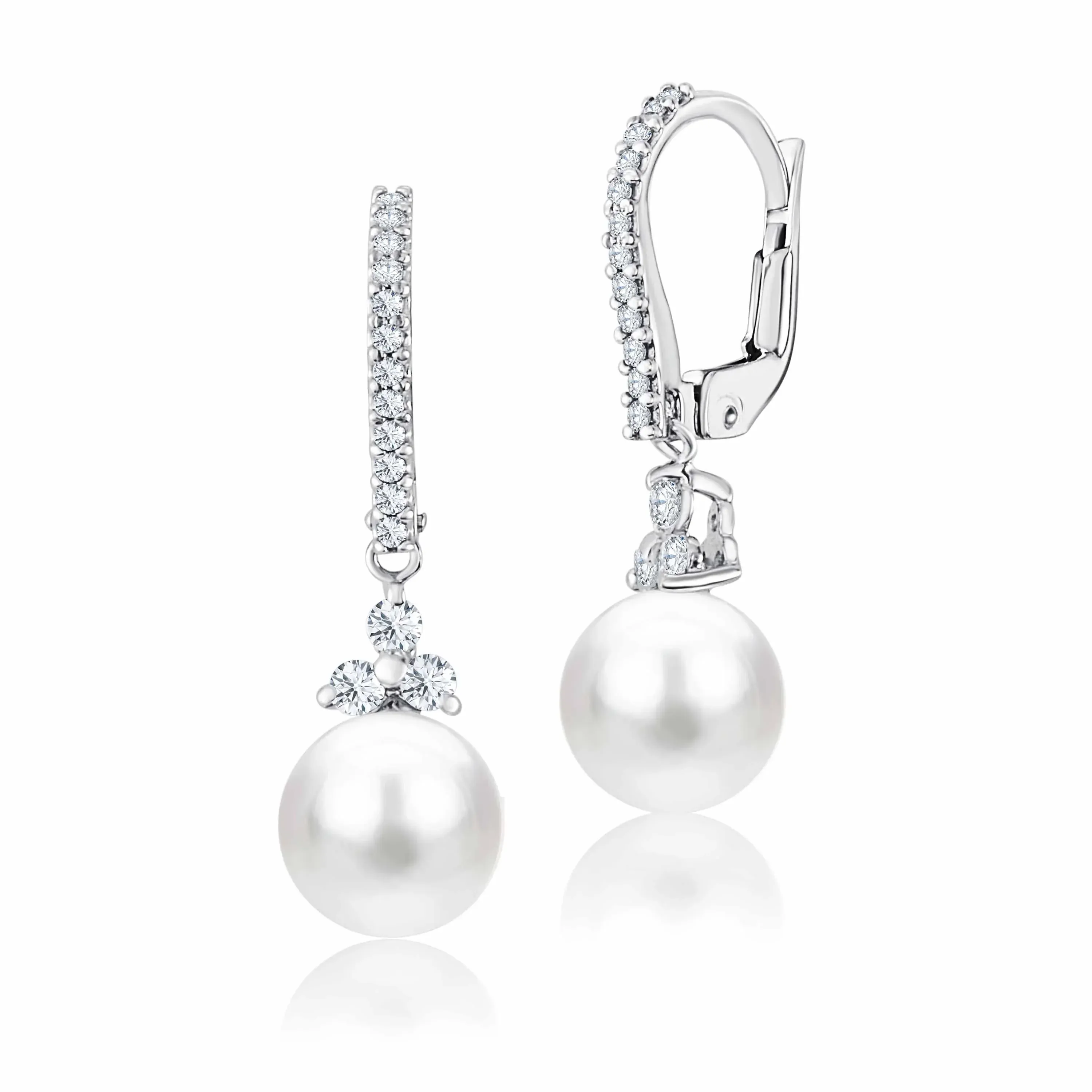 White Gold Pearl Dangle 