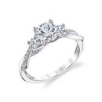 3 Stone Engagement Ring - Spiral