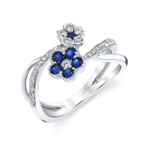 White Gold Flowered Ring