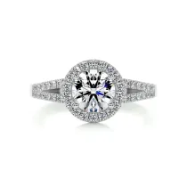 Hazel Moissanite & Diamond Ring