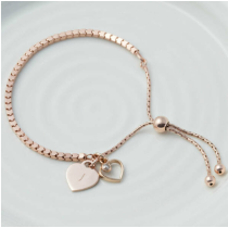 18ct Rose Gold Cube Slider Bracelet