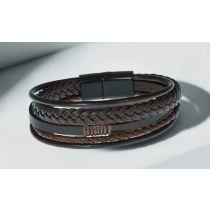 TIERED TREASURE BROWN - Leather Bracelet for Men