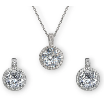 2 Set - Diamond Necklace & Earrings