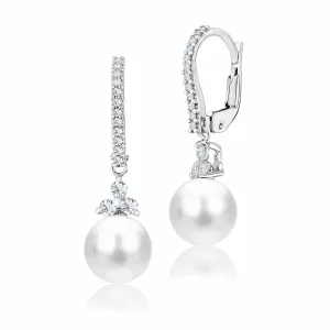 White Gold Pearl Dangle 