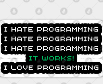 sticker I hate programming