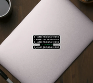 sticker I hate programming