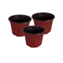 Plastična saksija bez podmetača 9 cm - braon