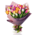Rainbow tulip arrangement