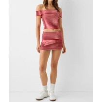 RED-WHITE STRIPED SUMMER SET