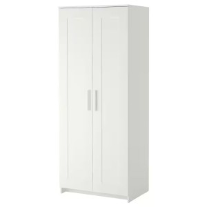 Garderober s 2 vrata, bela, 78x190 cm