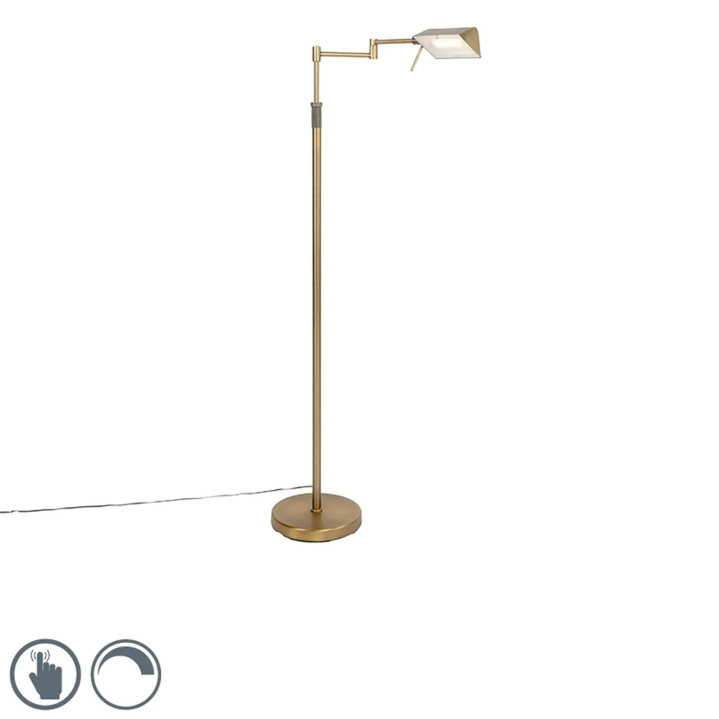 Dizajnerska podna lampa od bronze uključujući LED sa zatamnjivanjem na dodir - Notia