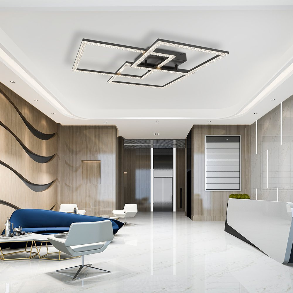 LED plafonjera kristalna BH17-04991 60W 6500K sa daljinskim crna