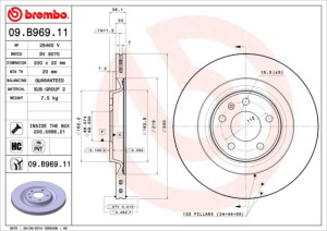 BREMBO - 09.B971.11 - Kočioni disk (Kočioni uređaj)
