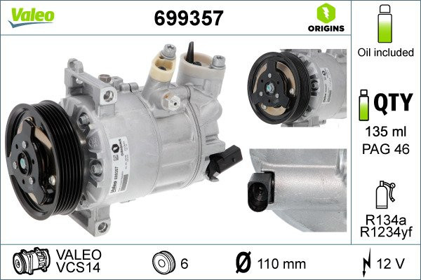 KOMPRESOR KLIMA UREĐAJA - VALEO - 699357