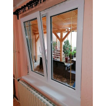 PROZOR PVC DVOKRILNI Š100X V120- 6 KOMORA 76MM