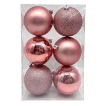 Setovi za ukrašavanje jelki - roze kugle - 6kom/pak.